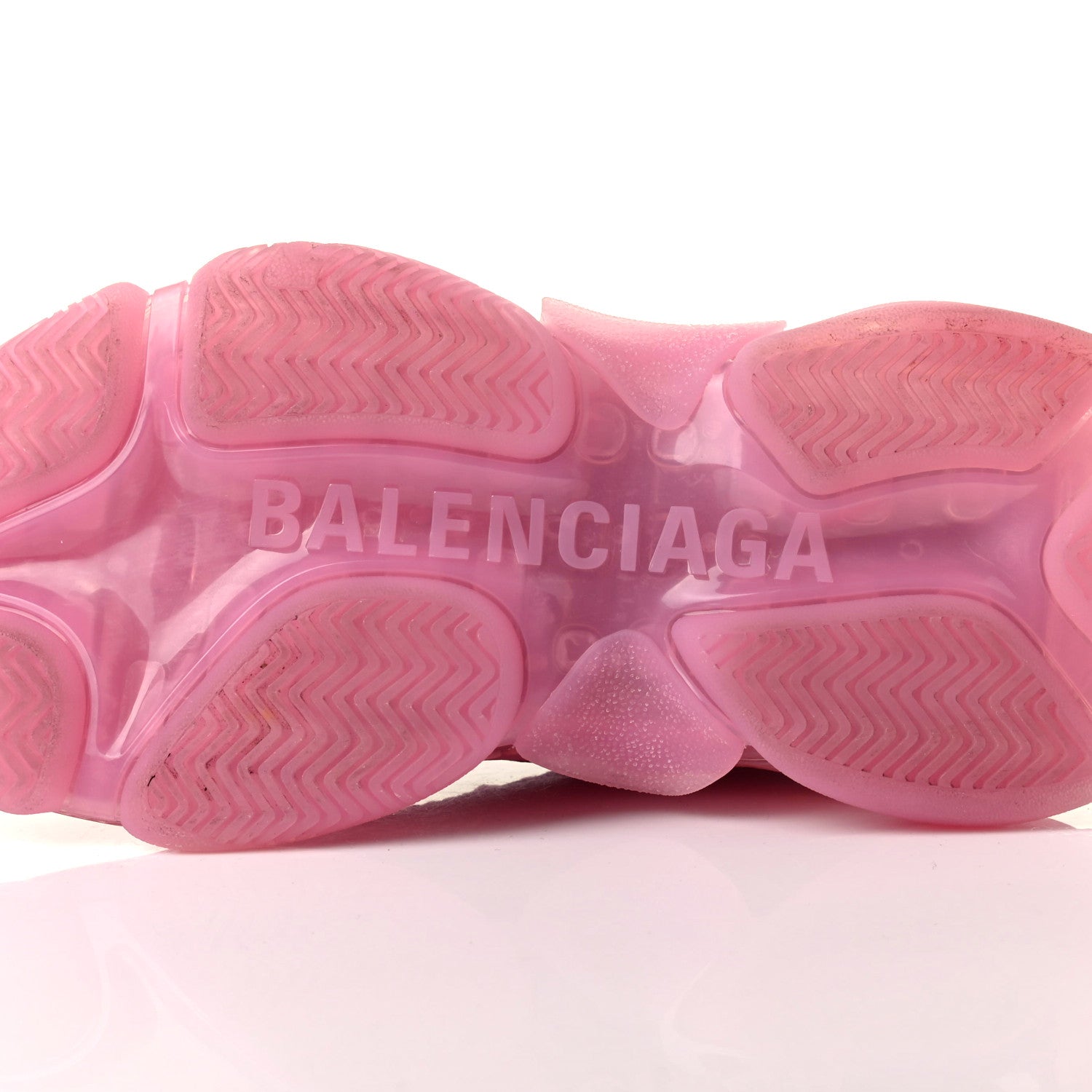 Balenciaga Fabric Mesh Clear Sole Womens Triple S Sneakers 38 Pink 7 of 12