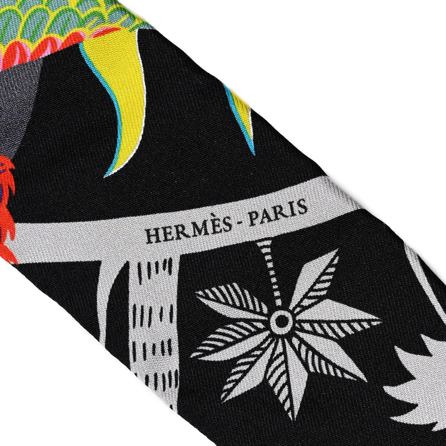 Hermes Silk Mythiques Phoenix Coloriages Twilly Blanc Noir Multicolor 4 of 4