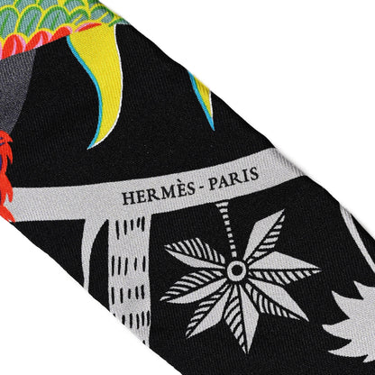 Hermes Silk Mythiques Phoenix Coloriages Twilly Blanc Noir Multicolor 4 of 4