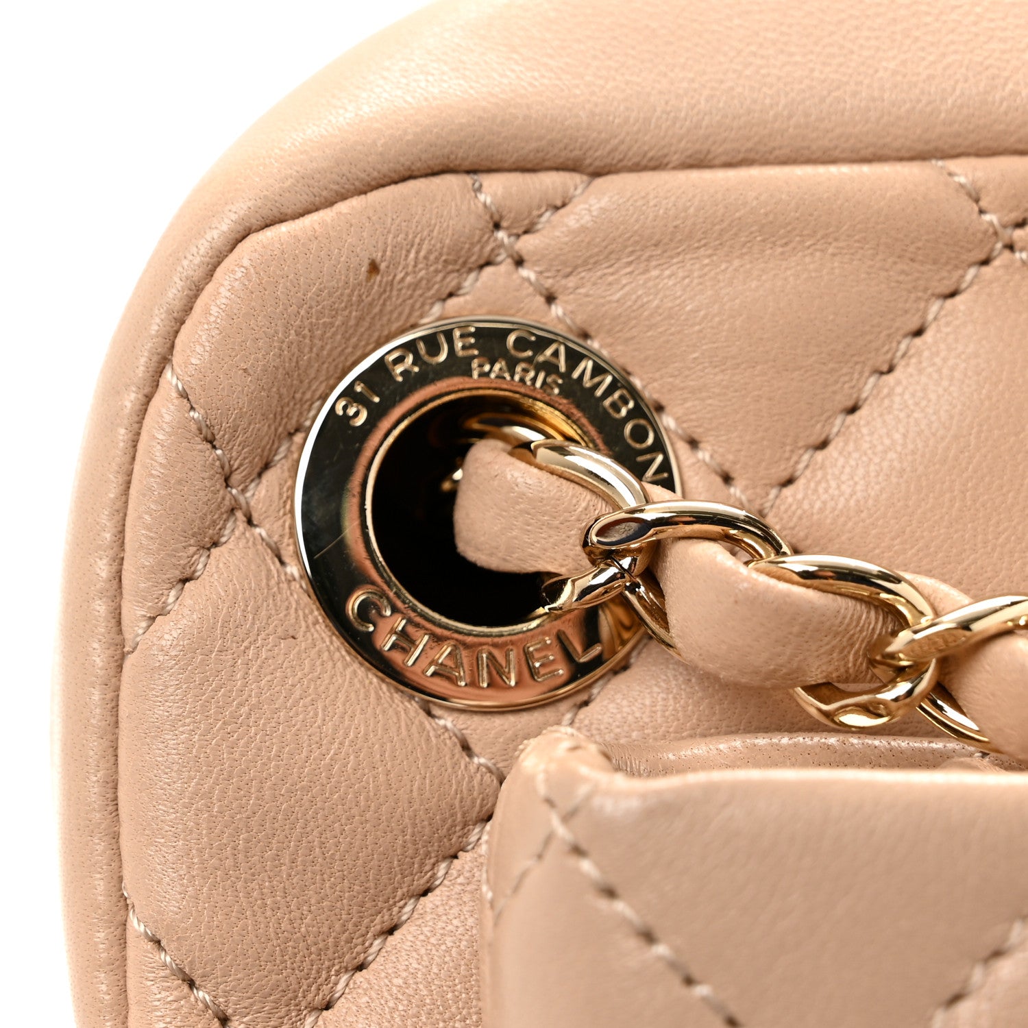 Chanel Lambskin Quilted Large Camera Case Beige Clair 11 of 12
