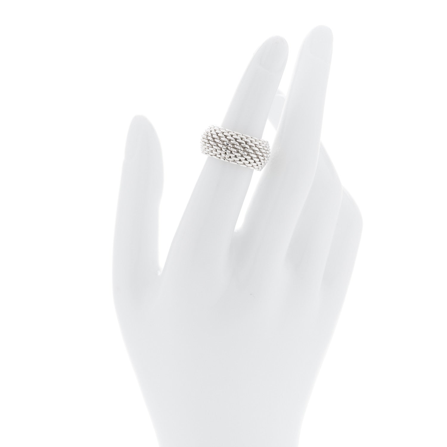 Tiffany Sterling Silver Somerset Mesh Ring 48 4.5 2 of 4