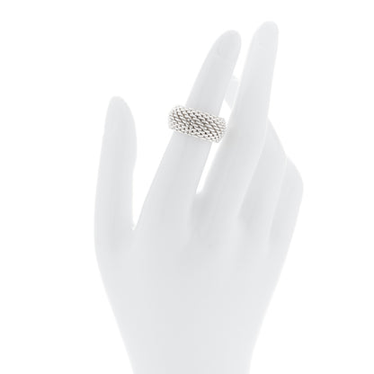 Tiffany Sterling Silver Somerset Mesh Ring 48 4.5 2 of 4