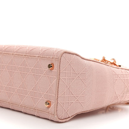 Christian Dior Canvas Embroidered Cannage Medium Lady D-Lite Pink 8 of 9