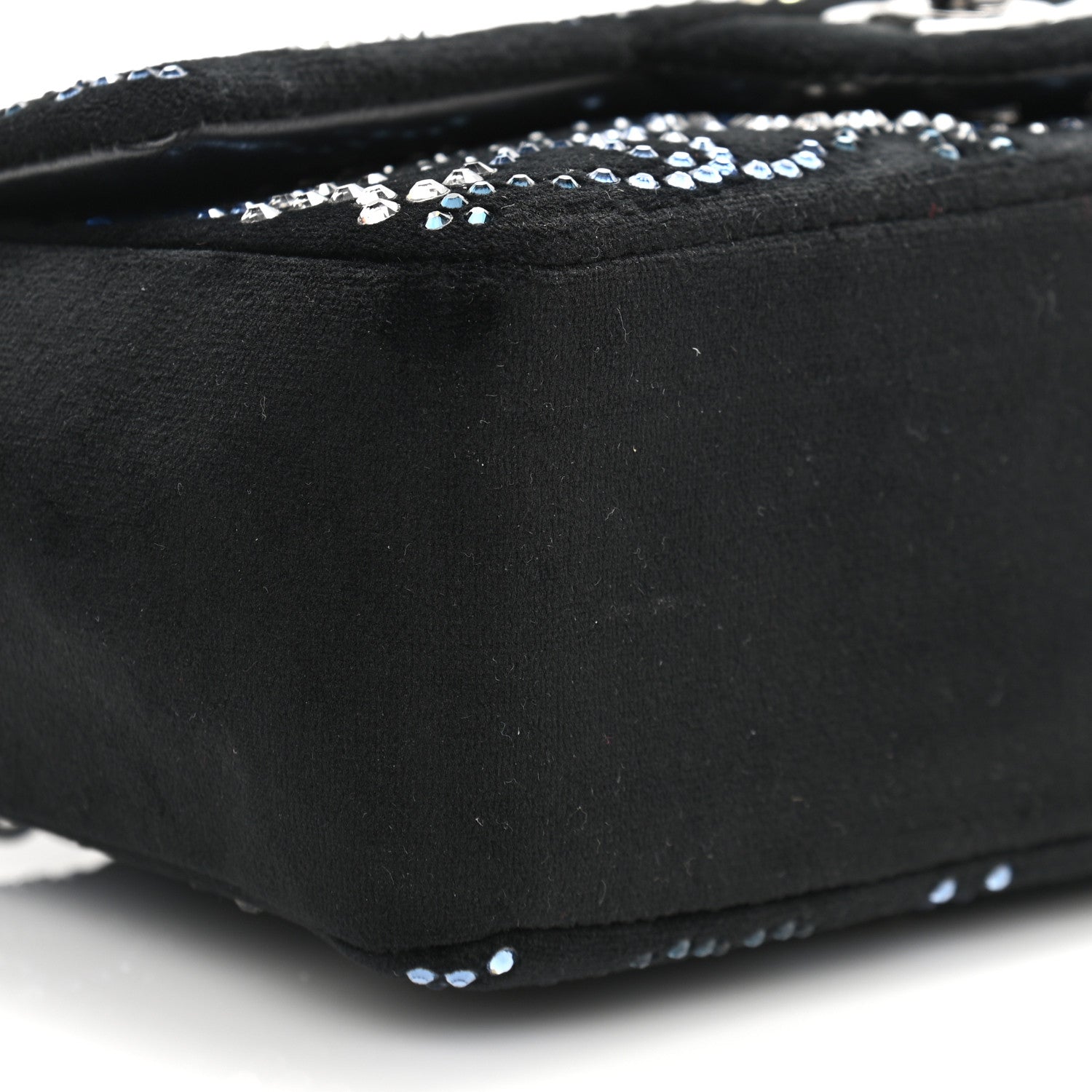 Chanel Velvet Crystal Mini Rectangular Flap Black 9 of 10