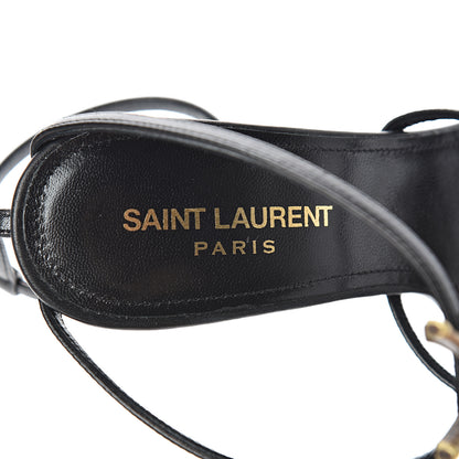 Saint Laurent Calfskin Cassandra 110 Sandals 36.5 Black 6 of 8