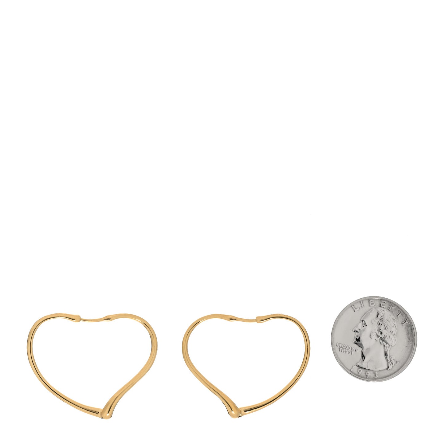 18K Yellow Gold Small Elsa Peretti Open Heart Hoop Earrings