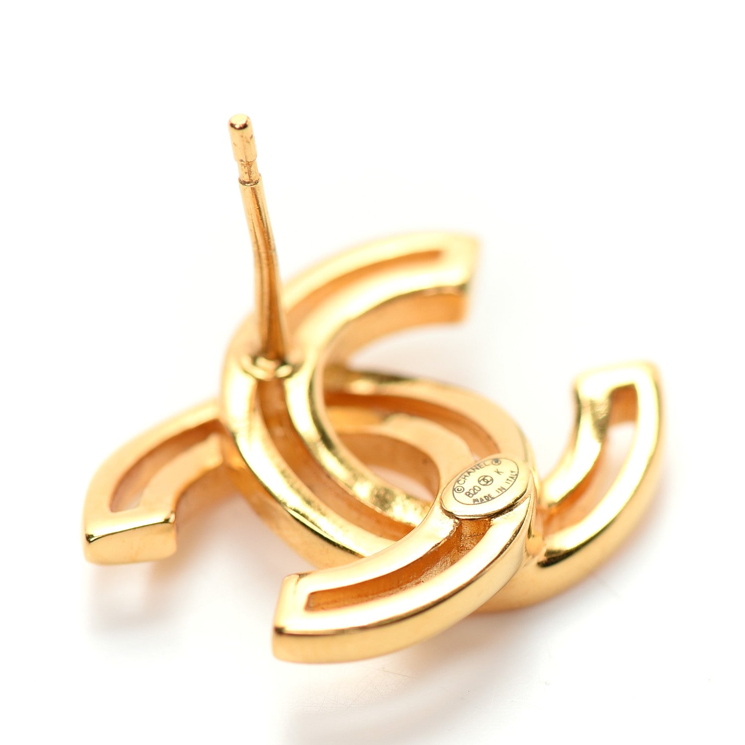 Chanel Metal Obazine CC Earrings Gold 4 of 5