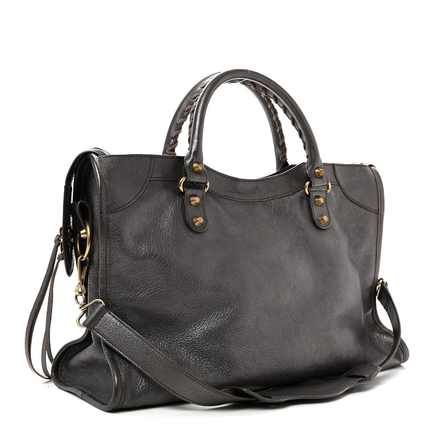 Balenciaga Pearlescent Goatskin Classic Gold Hardware City Bronze 4 of 11