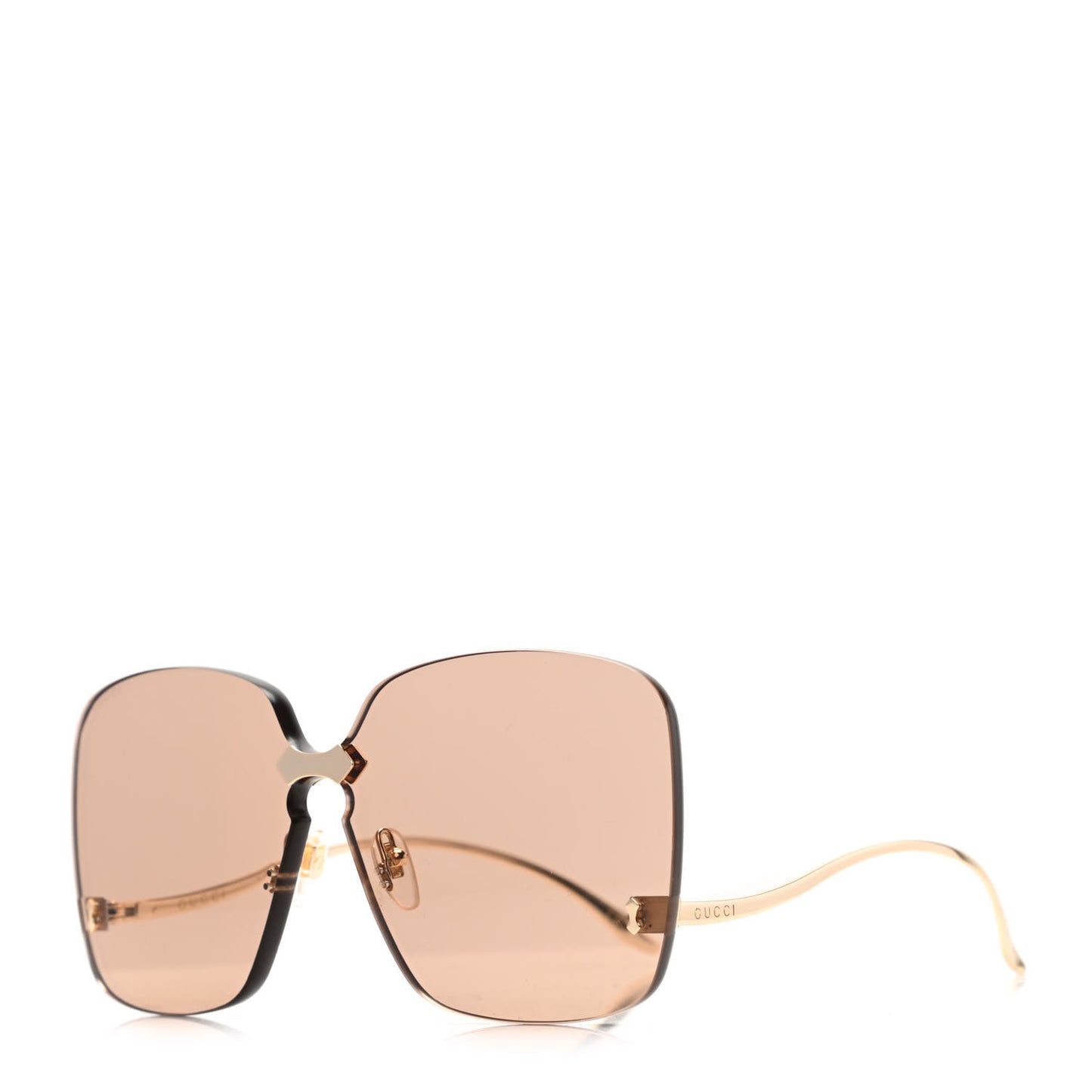 Acetate Metal Rimless Square Sunglasses GG0355S Gold