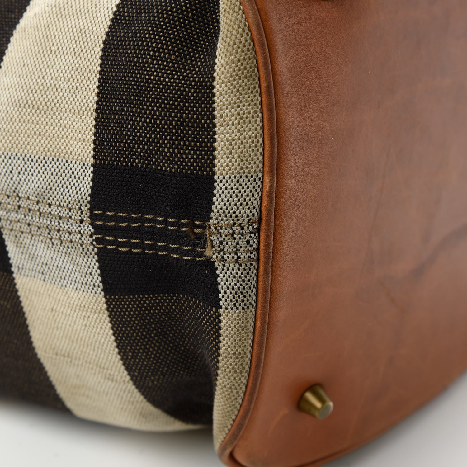 Burberry Canvas Mega Check Medium Susanna Hobo Saddle Brown 12 of 14