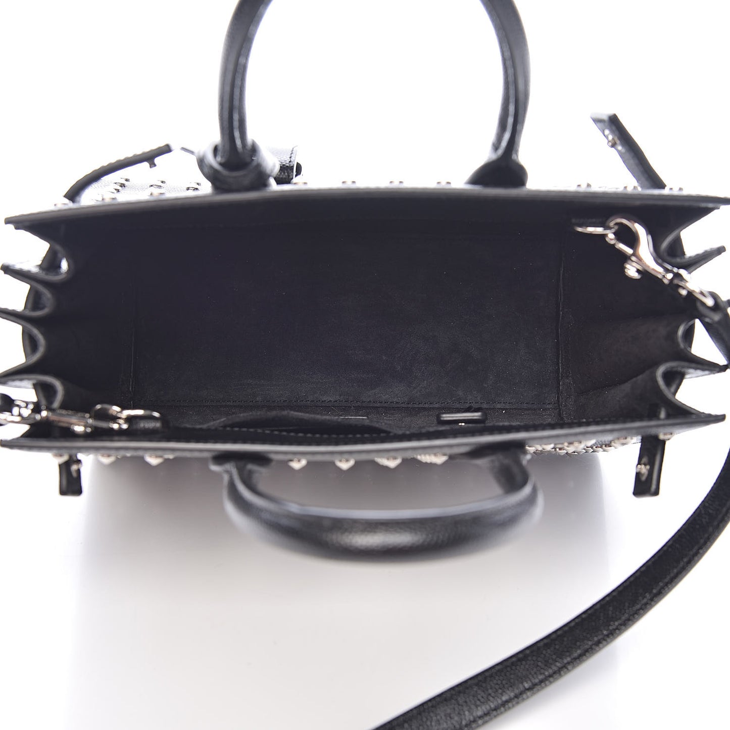 Calfskin Studded Nano Sac De Jour Black
