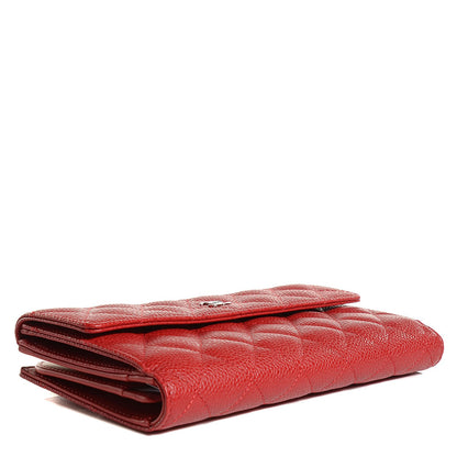 Chanel Caviar Quilted Long Flap Wallet Red 4 of 9