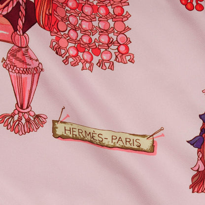 Hermes Silk Passementerie Scarf 90 in Vieux Rose Corail Violine 3 of 5