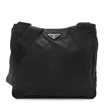 Prada Nylon Vela Flat Messenger Bag Black 1 of 12