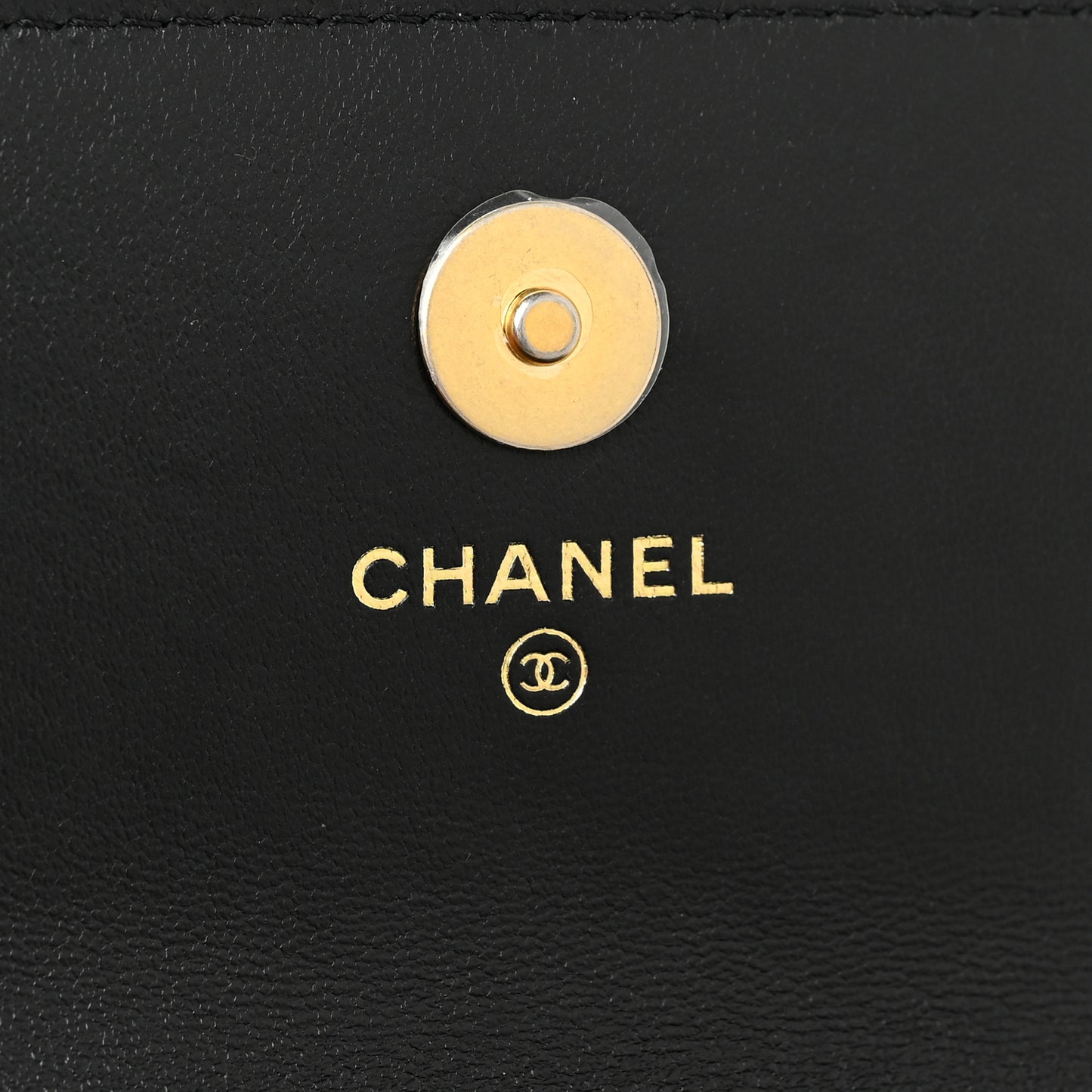 Lambskin Enamel Quilted Pending CC Flap Belt Bag Black