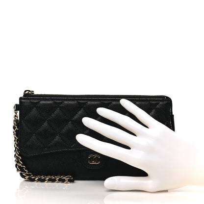 Chanel Caviar Quilted Classic Pouch With Handle Black 2 of 10