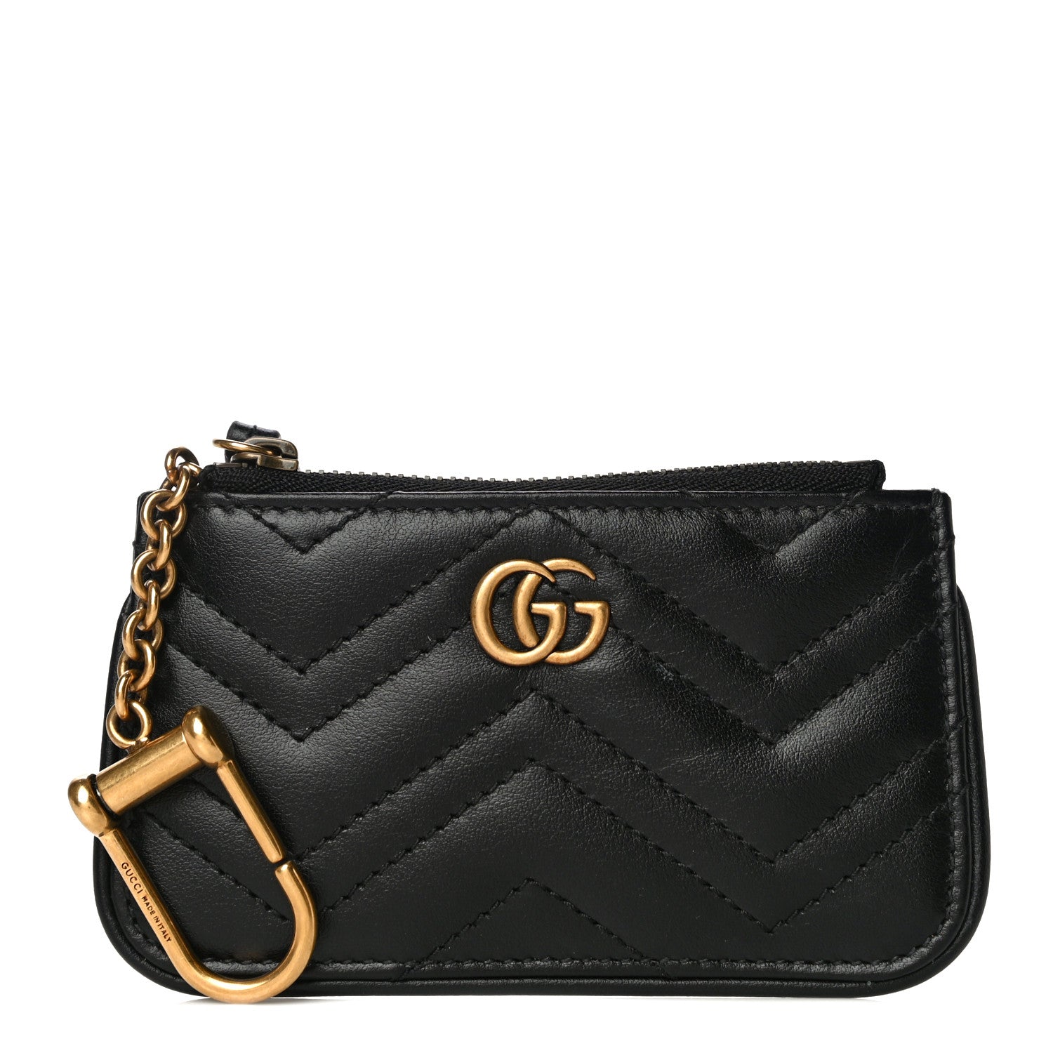 Gucci Calfskin Matelasse GG Marmont Key Case Black 1 of 10