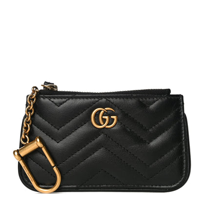 Gucci Calfskin Matelasse GG Marmont Key Case Black 1 of 10