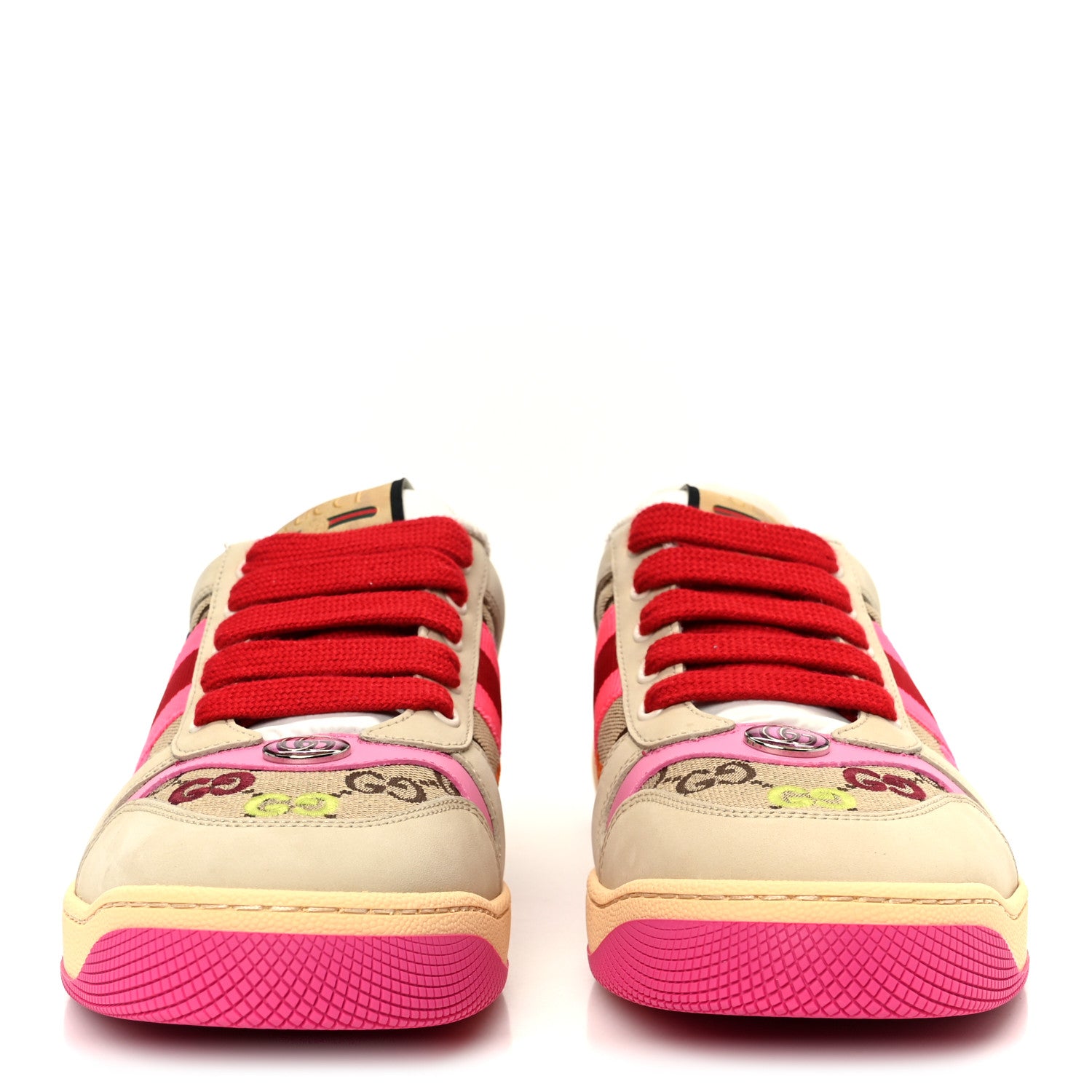 Gucci New Canvas GG Miro Soft Web Screener Sneakers 41 Pink Beige Multicolor 3 of 10