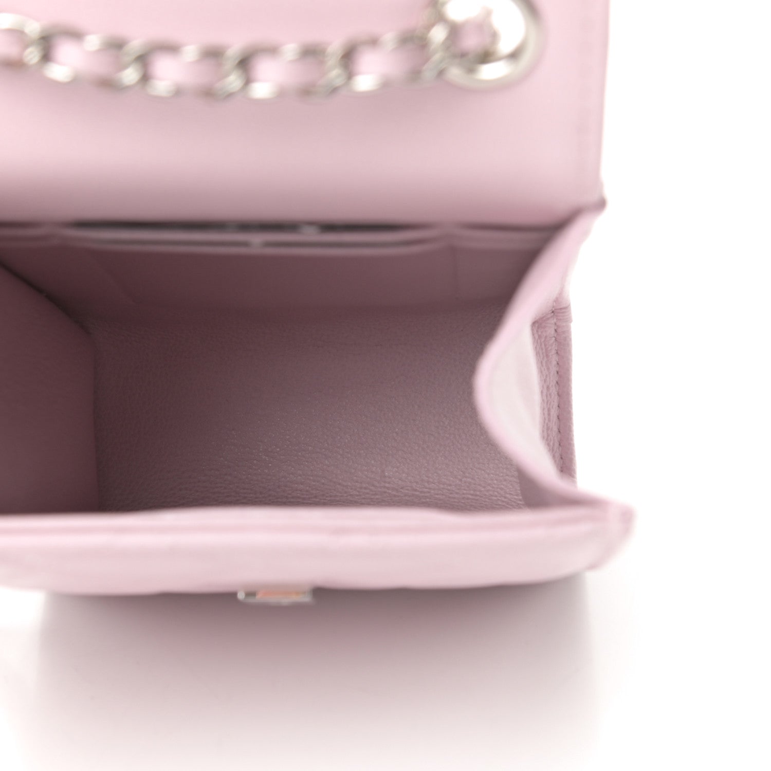 Chanel Grained Calfskin Quilted CC Box Clutch With Chain Rose 5 of 12