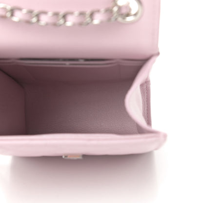 Chanel Grained Calfskin Quilted CC Box Clutch With Chain Rose 5 of 12