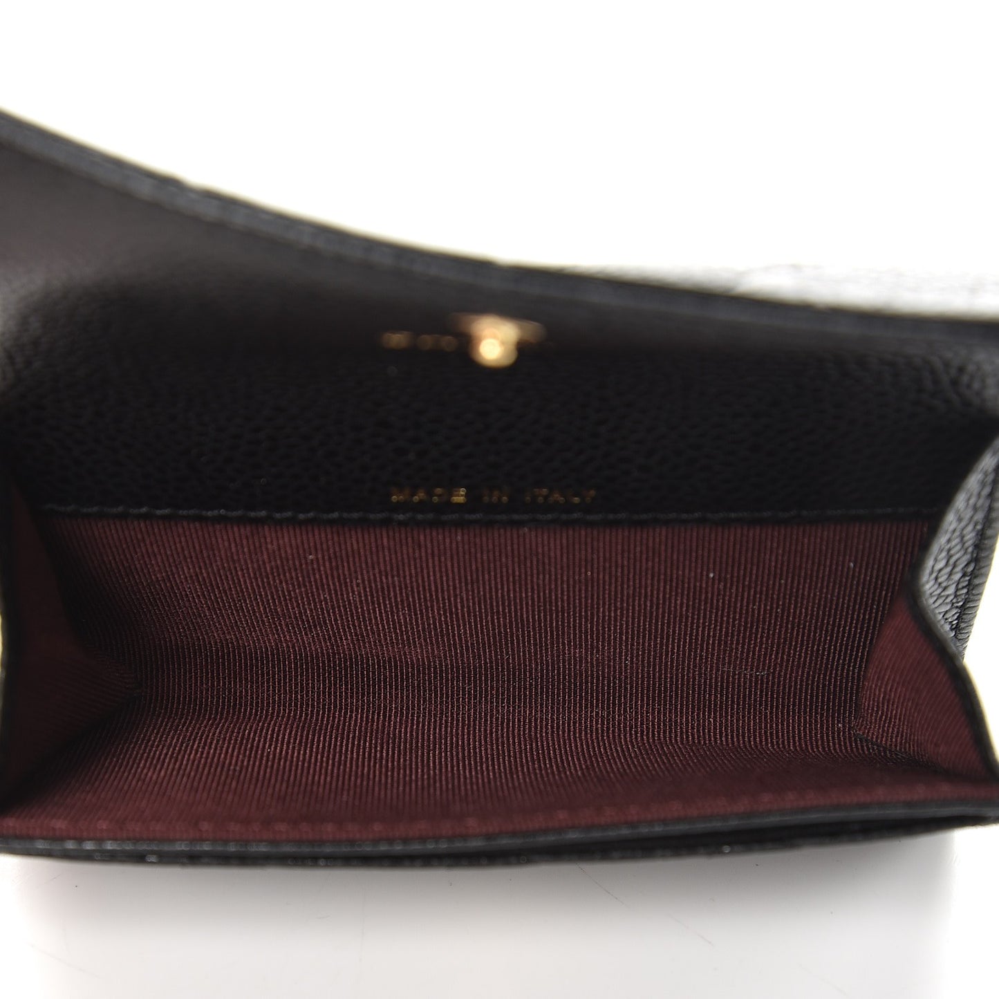 Caviar Quilted Flap Card Holder Black