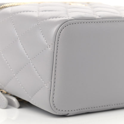 Chanel Lambskin Quilted Small Pearl Crush Vanity Case With Chain Grey 8 of 9