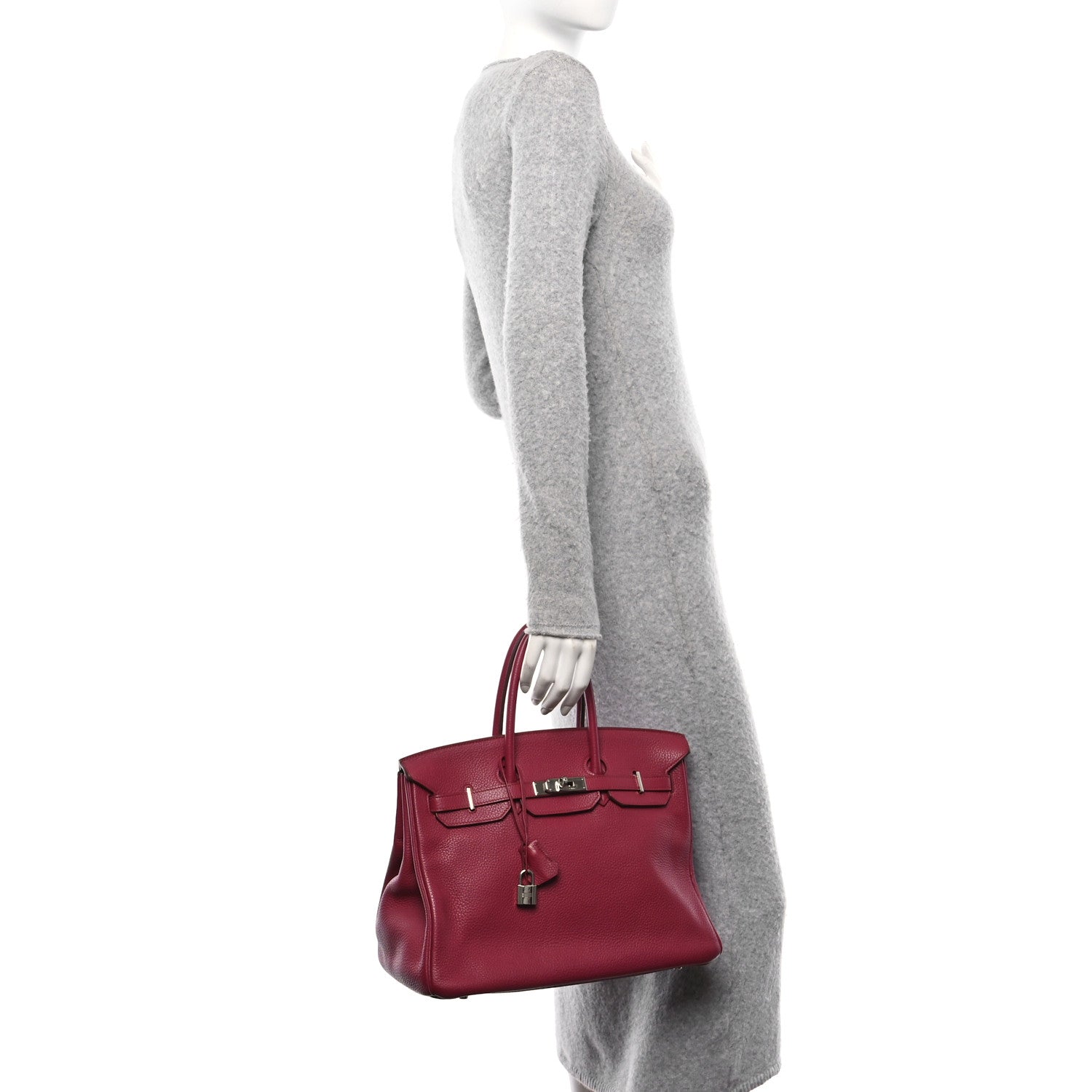 Hermes Taurillon Clemence Birkin 35 Rubis 2 of 11