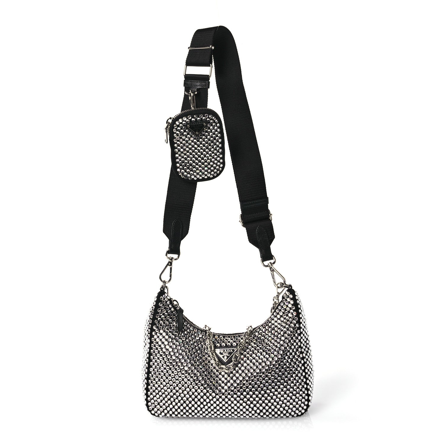 Prada Satin Crystal Re-Edition 2005 Shoulder Bag Cristal 1 of 11