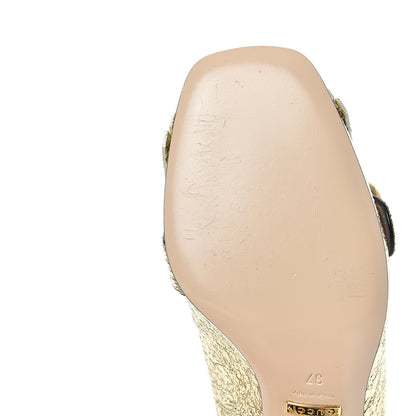 Gucci Galassia GG Marmont Fringe 50mm Loafer Pumps 37 Platino 8 of 10