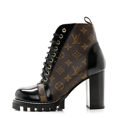 Louis Vuitton Patent Calfskin Monogram Star Trail Ankle Boots 39 Black 1 of 10