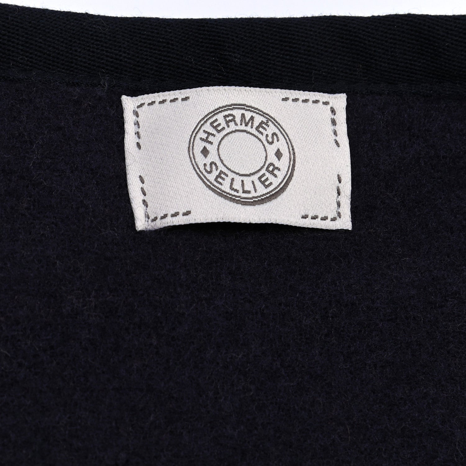 Hermes Wool Cashmere Sikkim Calfskin Reversible Camail Poncho Navy Camail 6 of 7