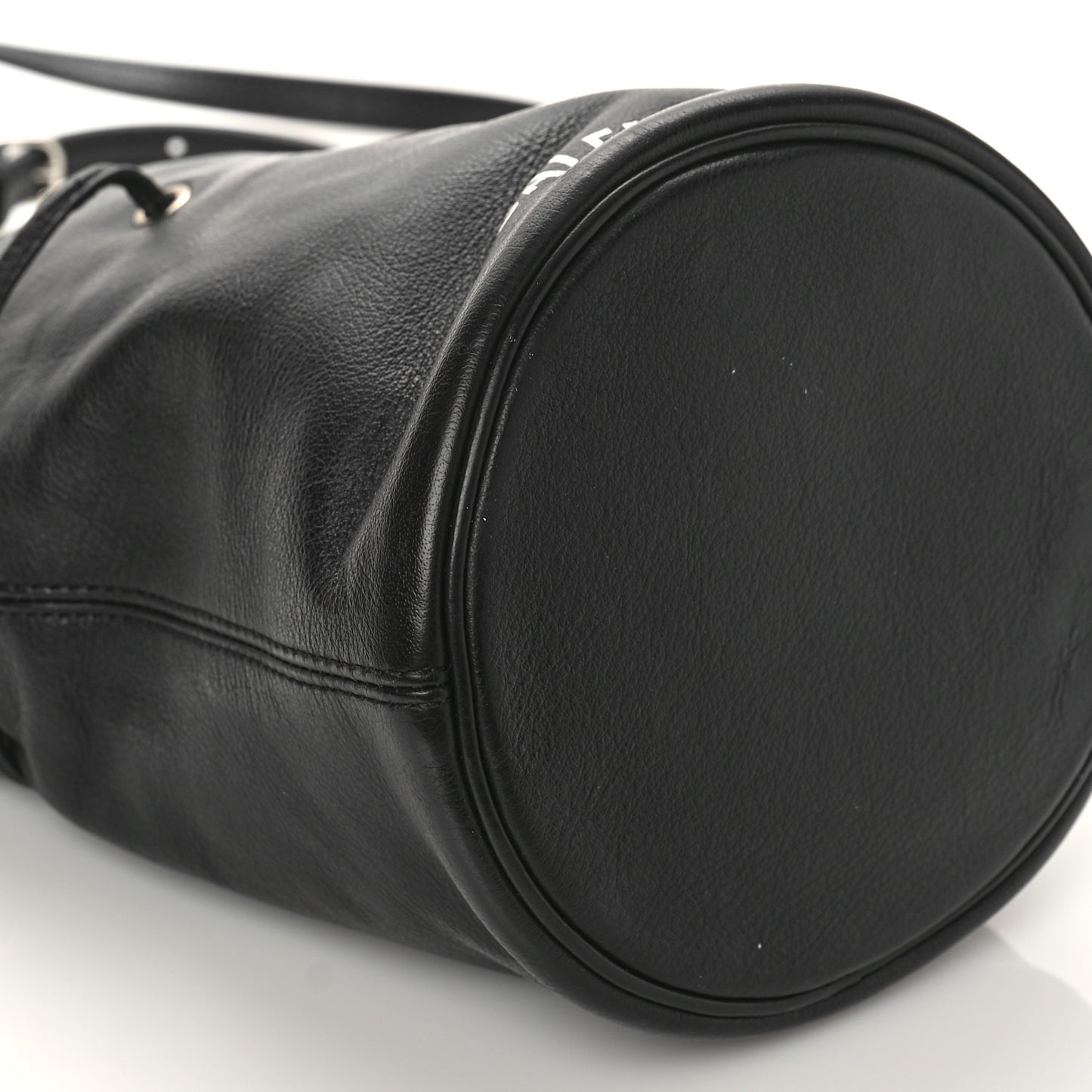 Smooth Calfskin Logo XS Everyday Drawstring Bucket Bag Black