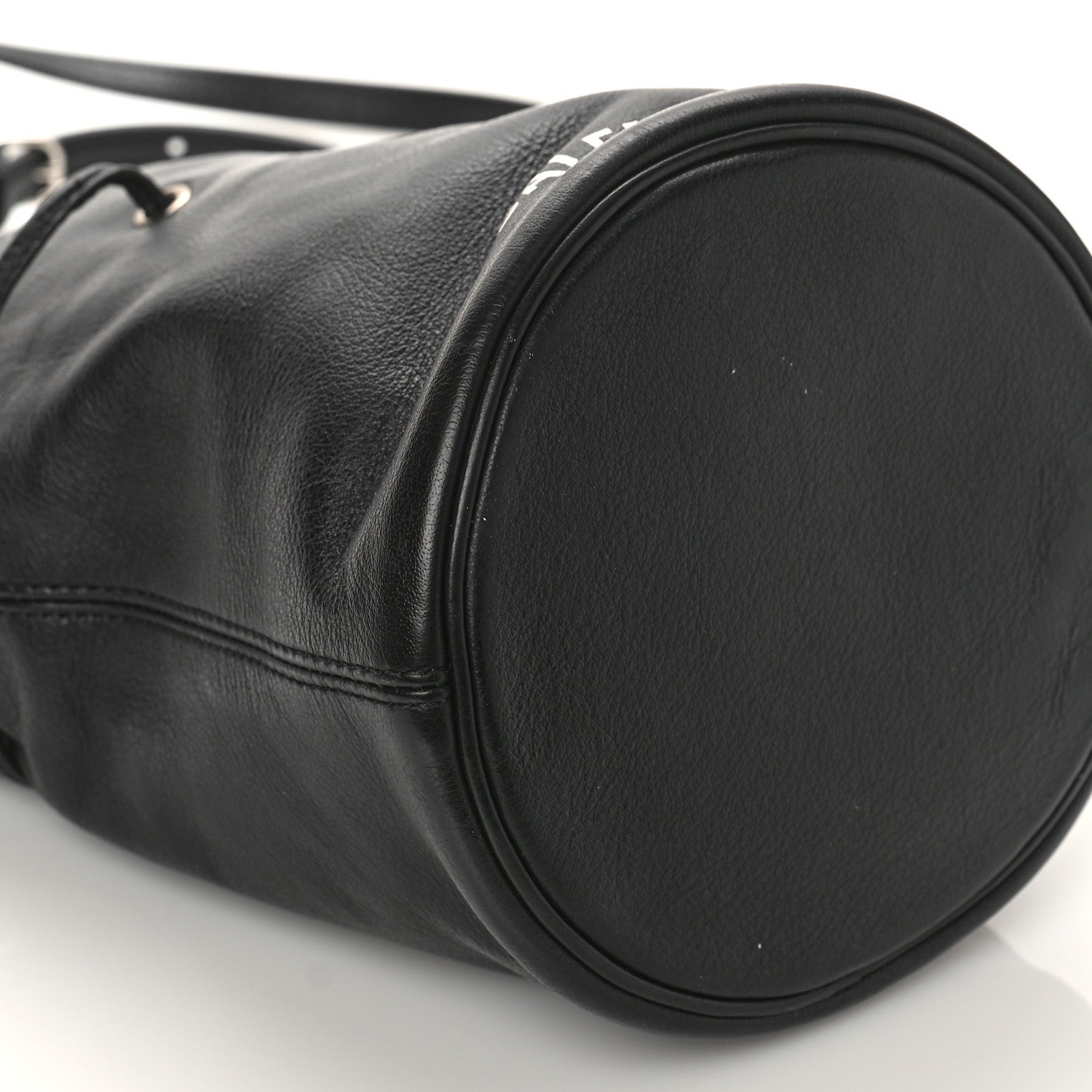 Balenciaga Smooth Calfskin Logo XS Everyday Drawstring Bucket Bag Black 7 of 10