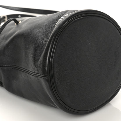 Balenciaga Smooth Calfskin Logo XS Everyday Drawstring Bucket Bag Black 7 of 10
