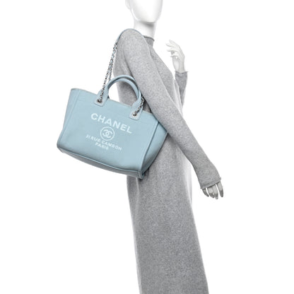 Chanel Mixed Fibers Small Deauville Tote Light Blue 2 of 12