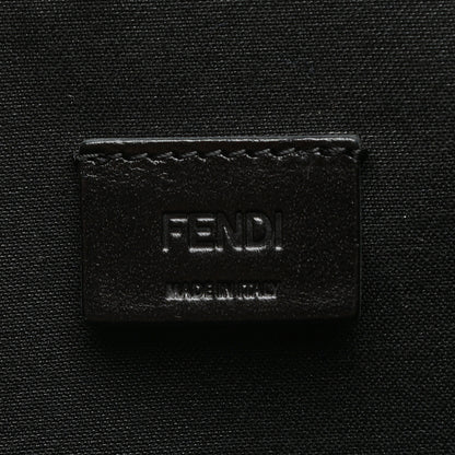 Fendi Fabric Jaquard Calfskin Pequin FF Embossed Zip Flat Pouch Tobacco 6 of 8