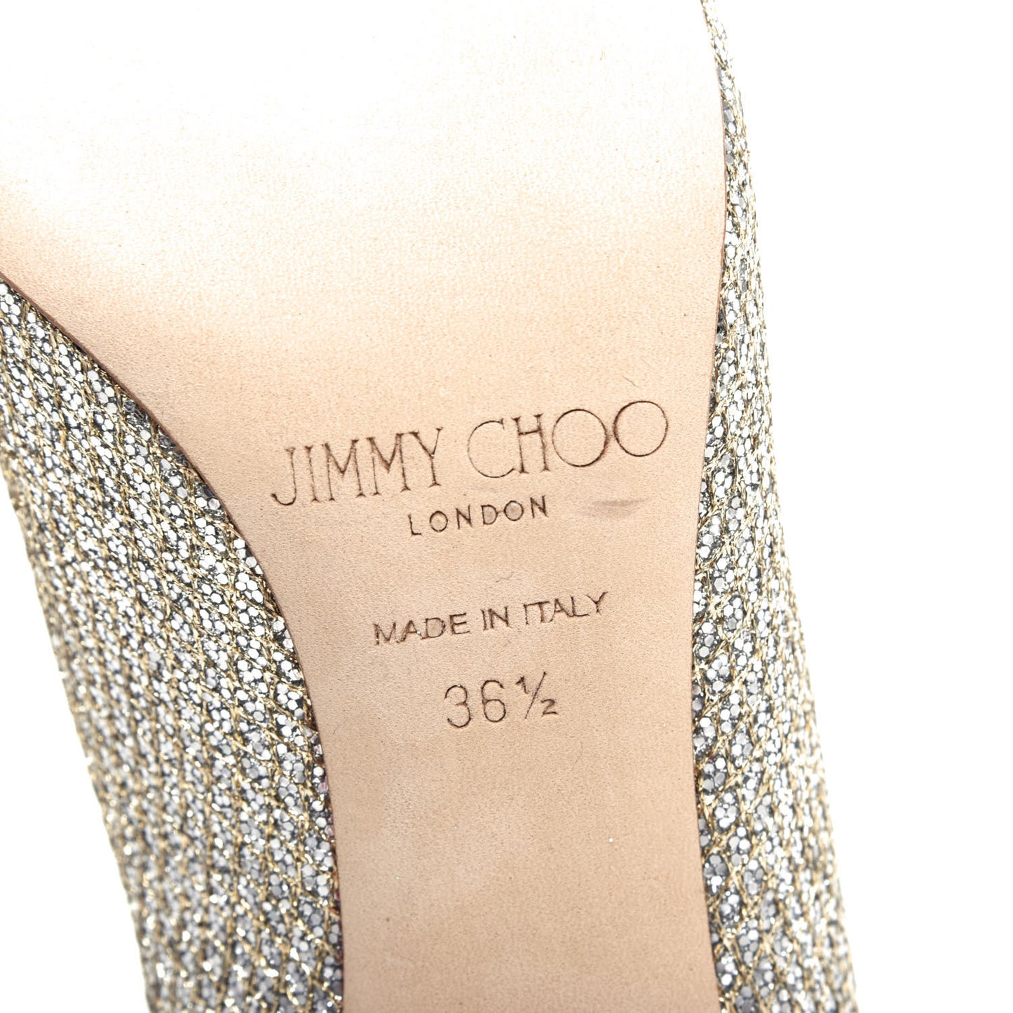 Glitter Fabric Romy 85 Pumps 36.5 Champagne