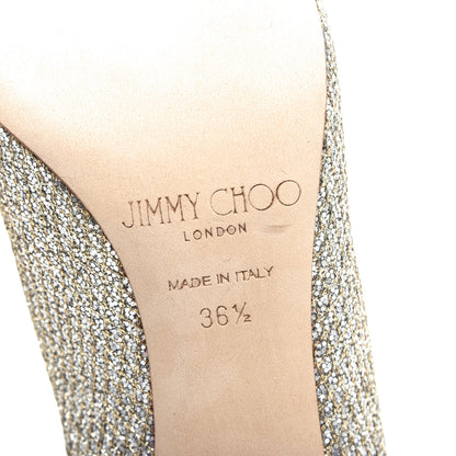 Jimmy Choo Glitter Fabric Romy 85 Pumps 36.5 Champagne 9 of 10