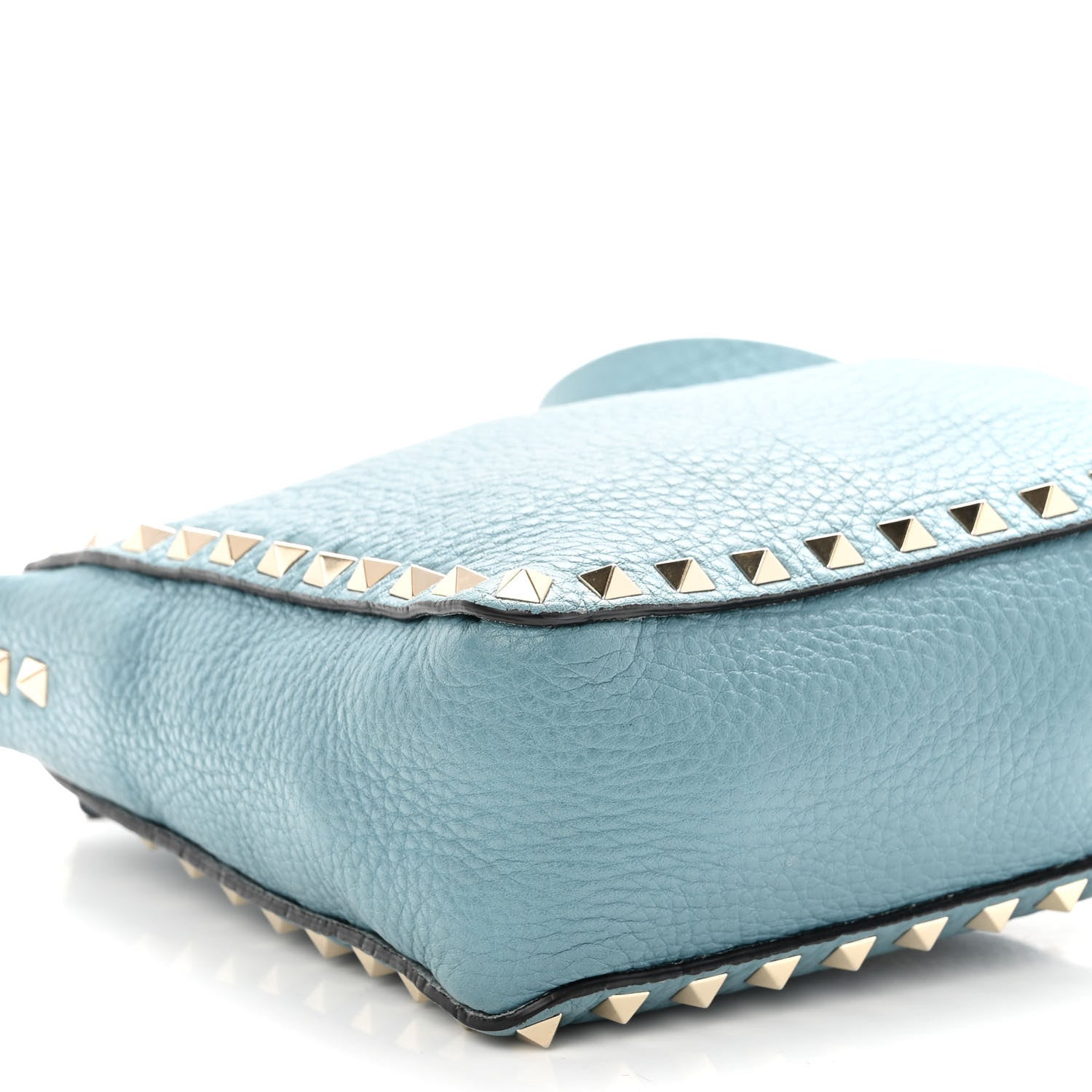 Valentino Garavani Pebbled Calfskin Mini Rockstud Flip-Lock Messenger Bag Atlantique 15 of 17