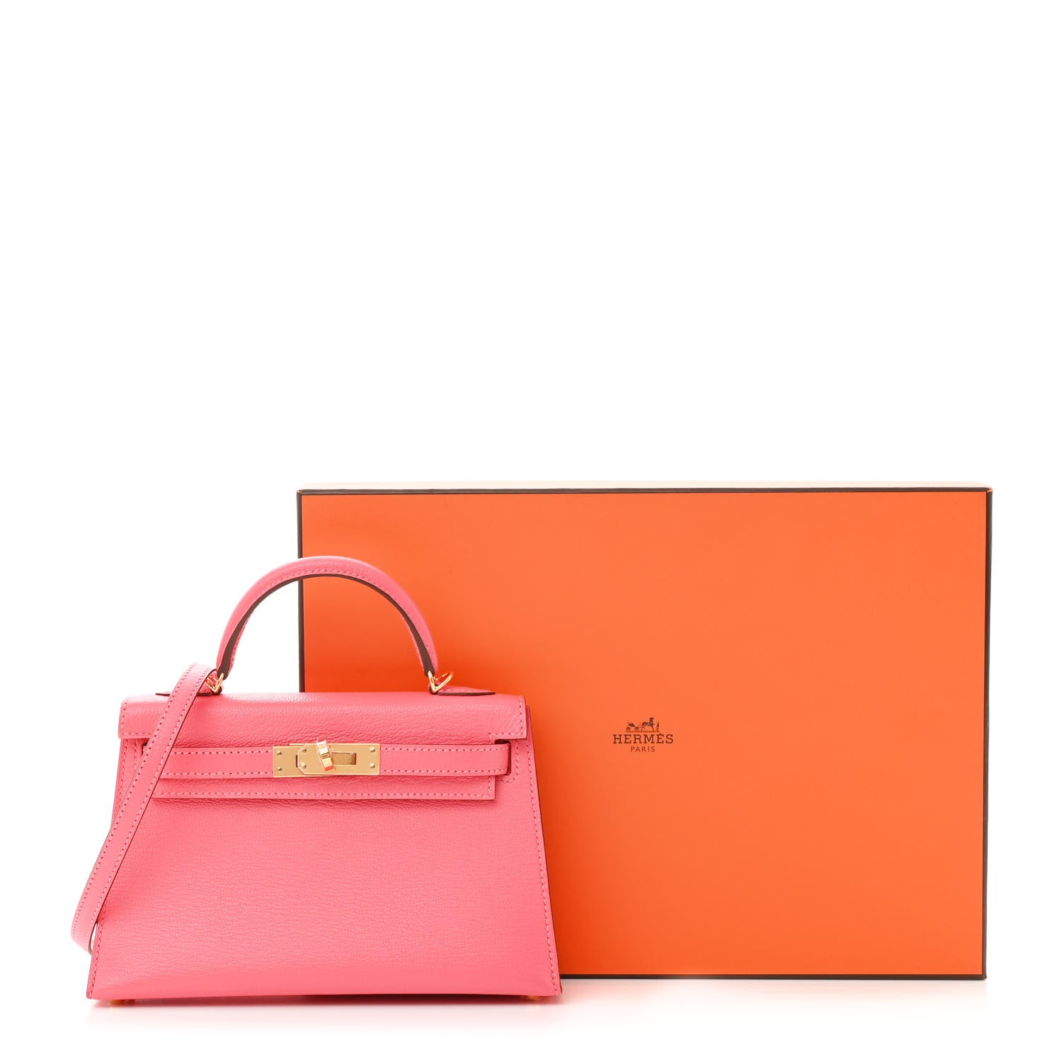 Hermes Chevre Mysore Mini Kelly Sellier 20 Rose Lipstick 15 of 15