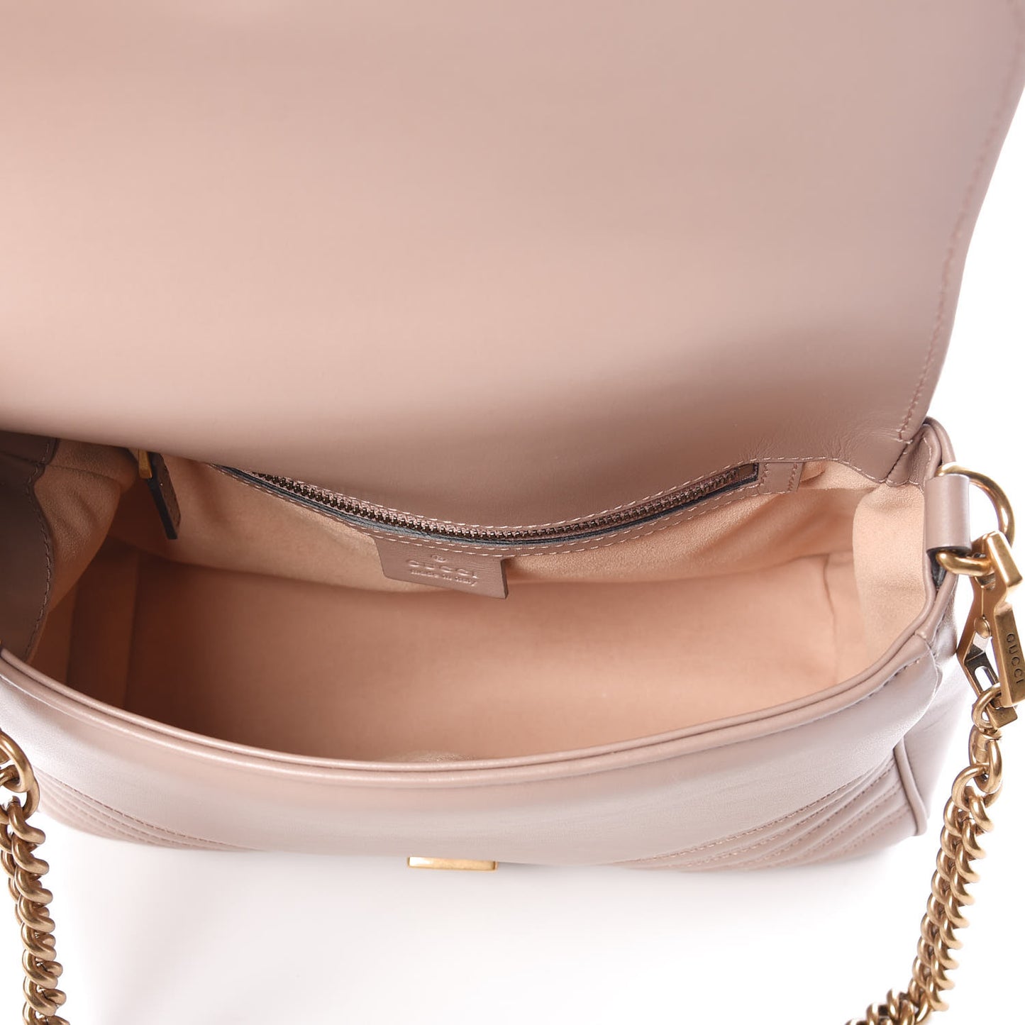 Calfskin Matelasse Small GG Marmont Top Handle Shoulder Bag Porcelain Rose