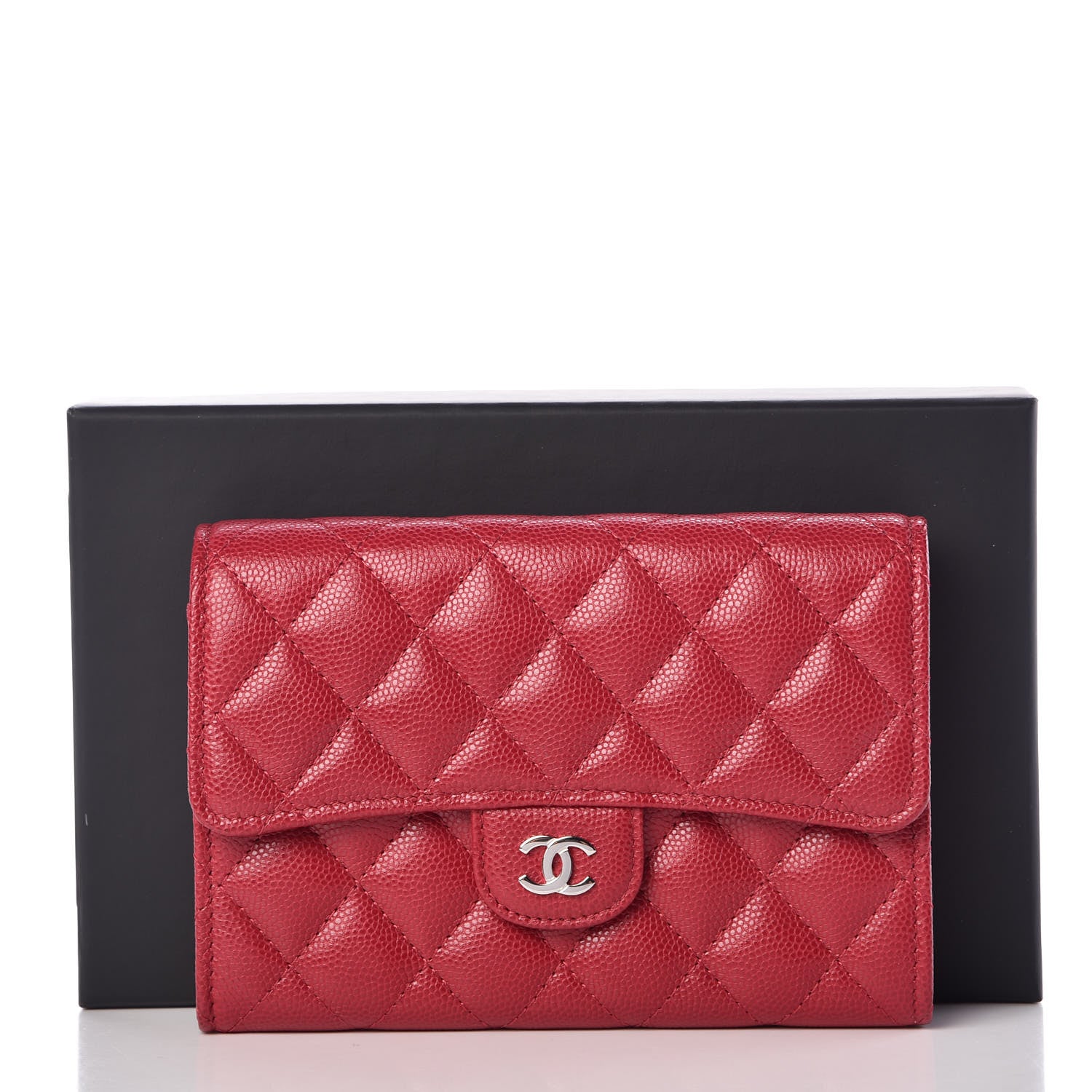 Chanel Caviar Quilted Medium Flap Wallet Pink 9 of 9