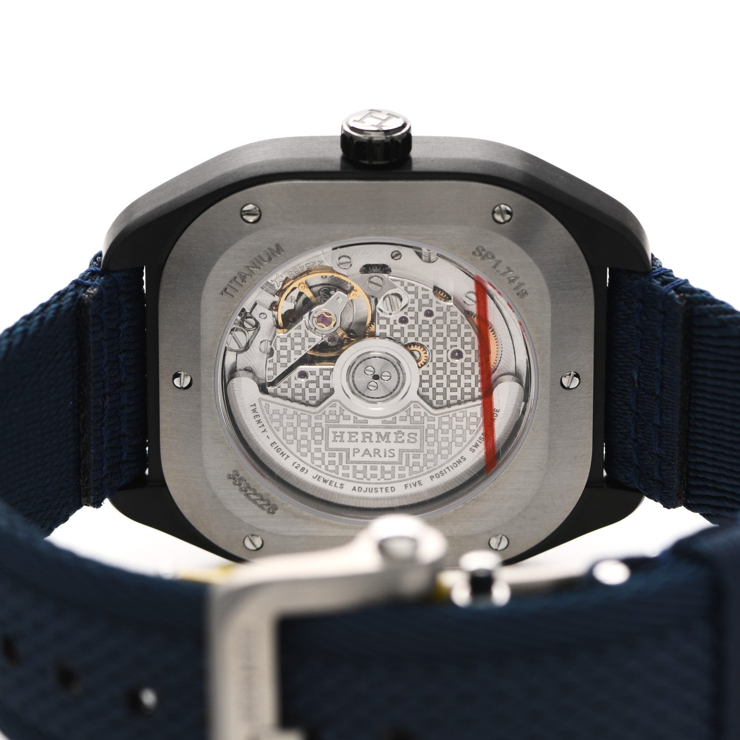 Hermes DLC Coated Titanium Nylon 39mm H08 Automatic Watch Bleu Abysse 4 of 5