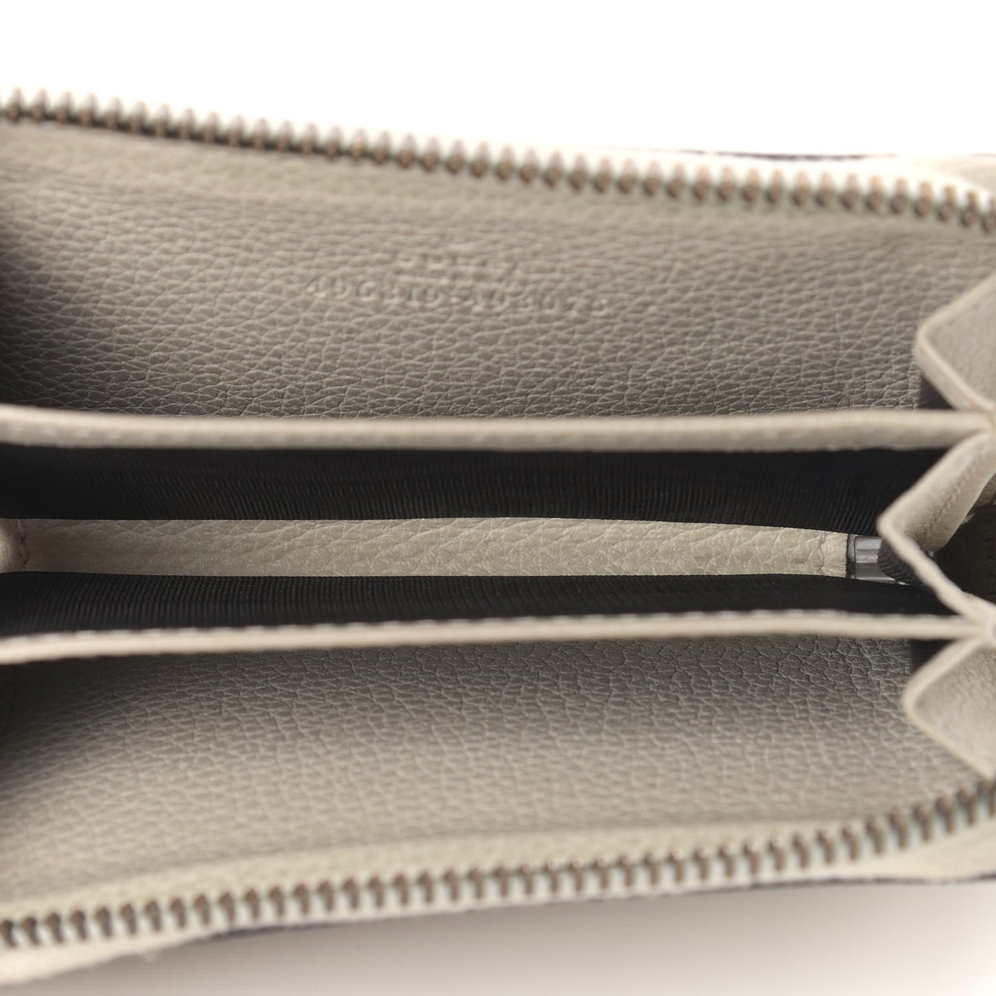 Calfskin Logo Zip Around Card Case White