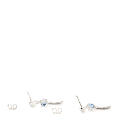 Gucci Sterling Silver Blind for Love Blue Cubic Zirconia Cat Drop Earrings 3 of 6