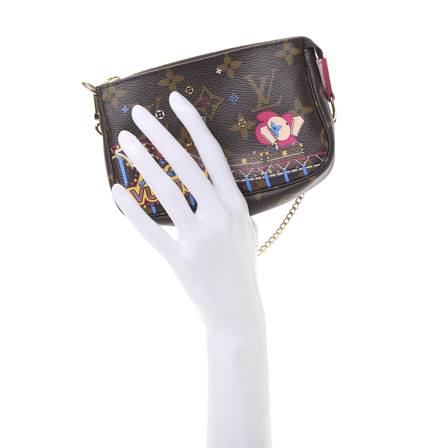 Monogram 2020 Christmas Animation Roller Coaster Mini Pochette Accessories Pivoine