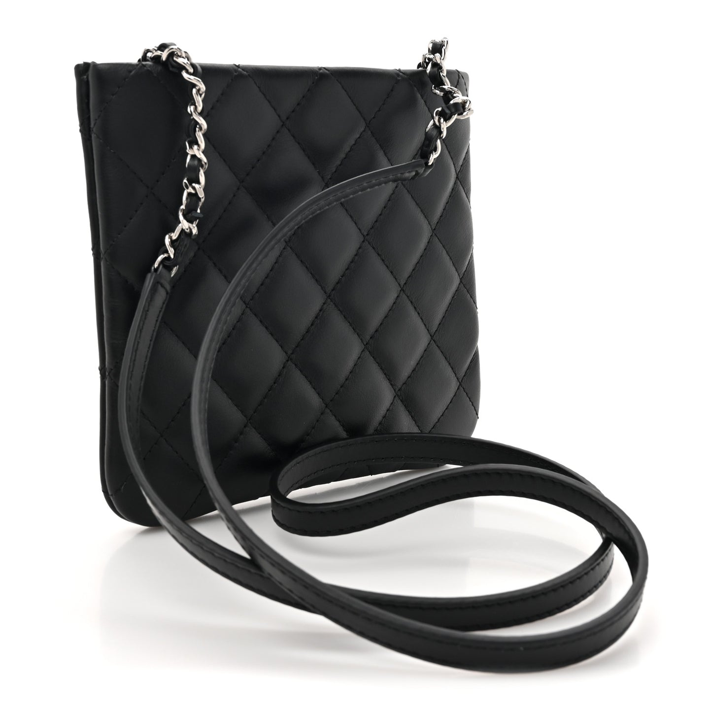 Lambskin Quilted Crossbody Bag Black
