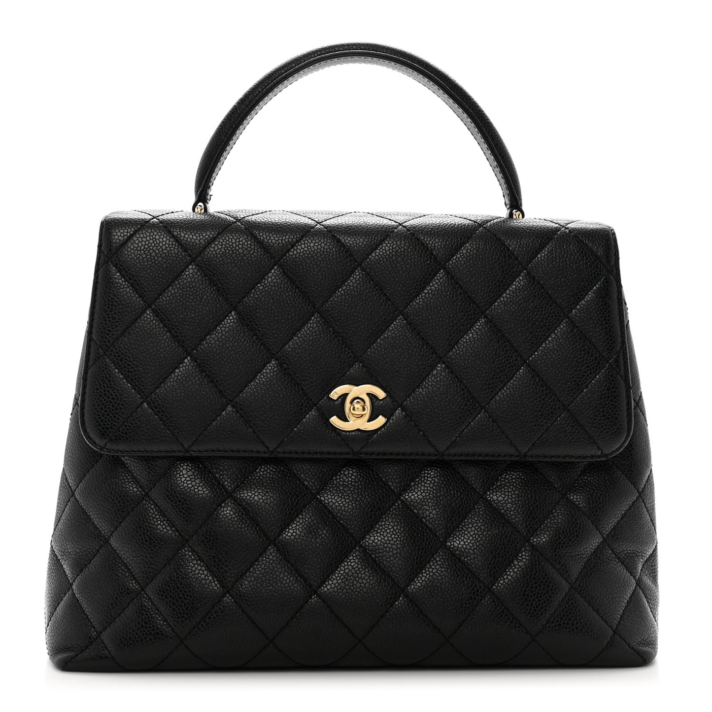 Caviar Quilted Jumbo Kelly Flap Black