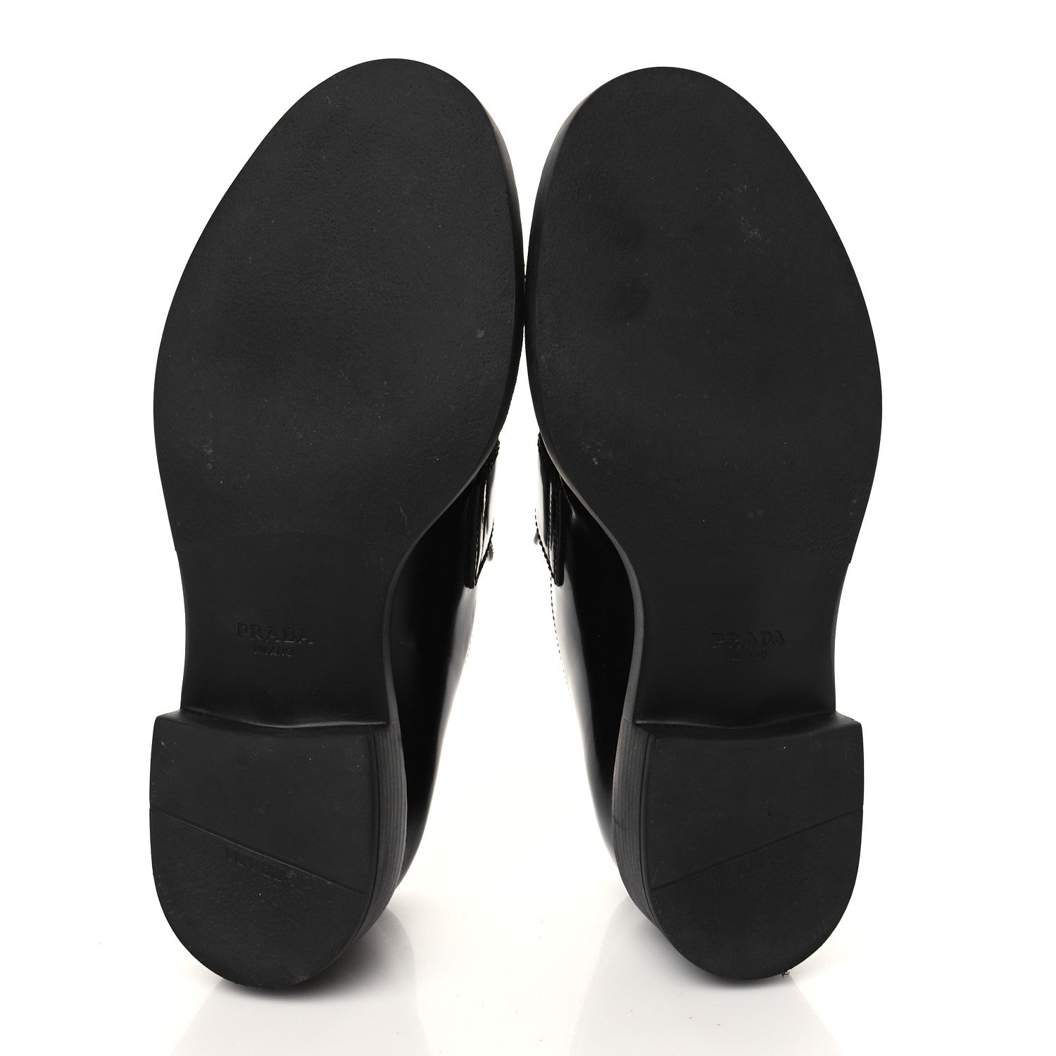 Prada Spazzolato Metal Triangle Logo 50mm Loafers 39.5 Black 5 of 8